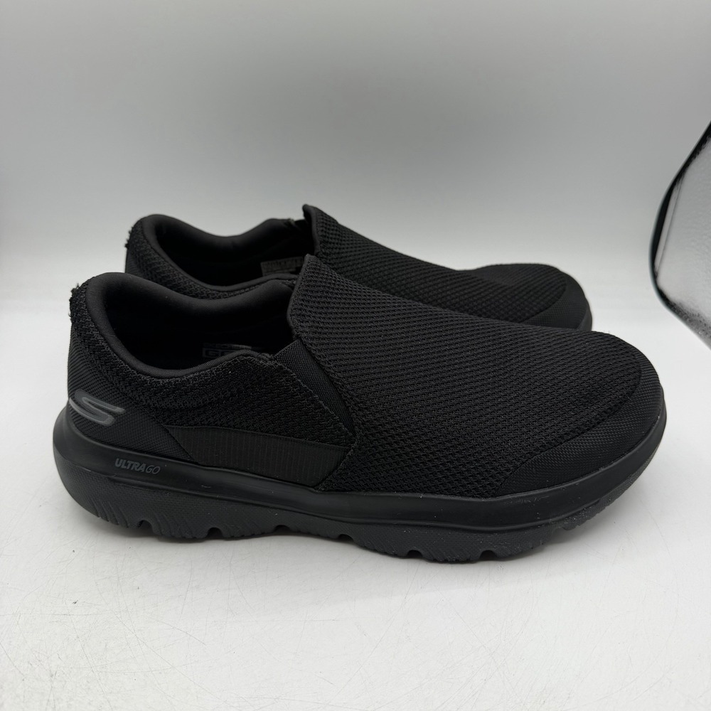 Skechers GoWalk Evolution Ultra Shoes Mens Sz 10.5 EWW EXTRA WIDE Black Slip On